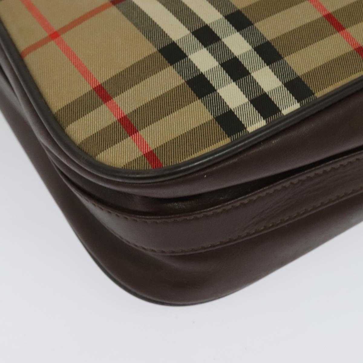 Burberrys Nova Check Shoulder Bag Canvas Beige Auth BA4043