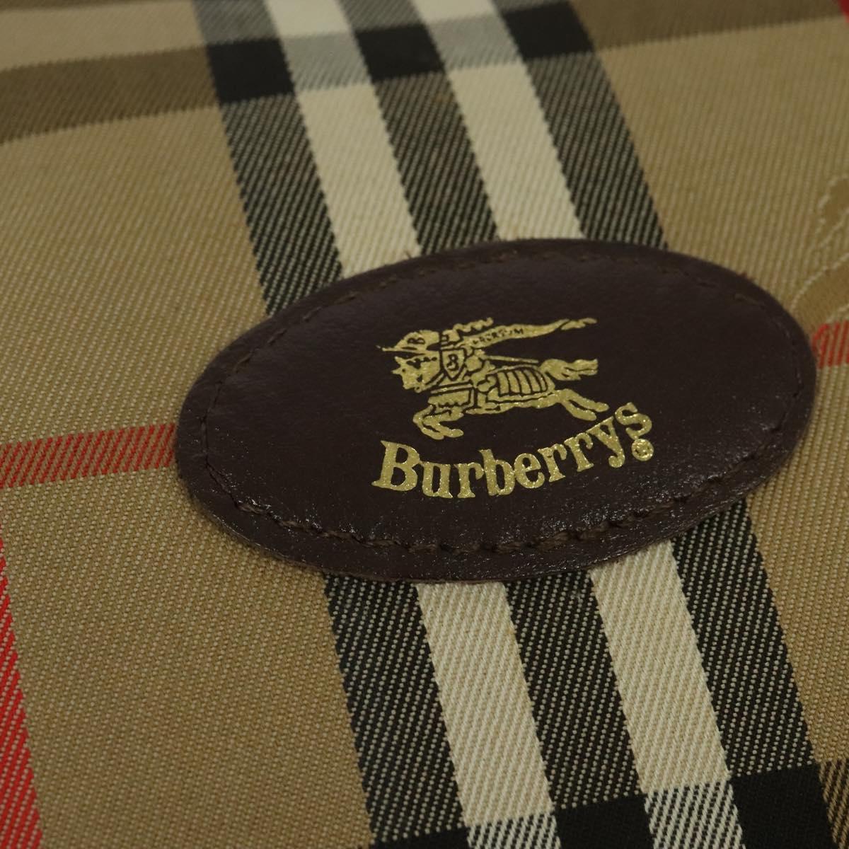 Burberrys Nova Check Shoulder Bag Canvas Beige Auth BA4043