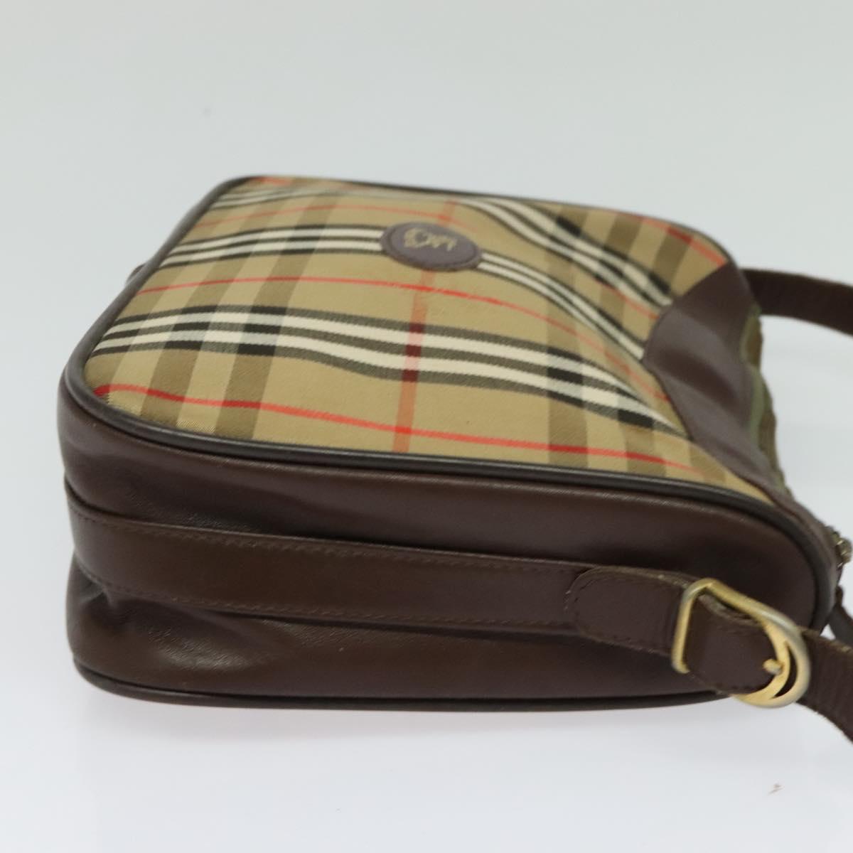 Burberrys Nova Check Shoulder Bag Canvas Beige Auth BA4043