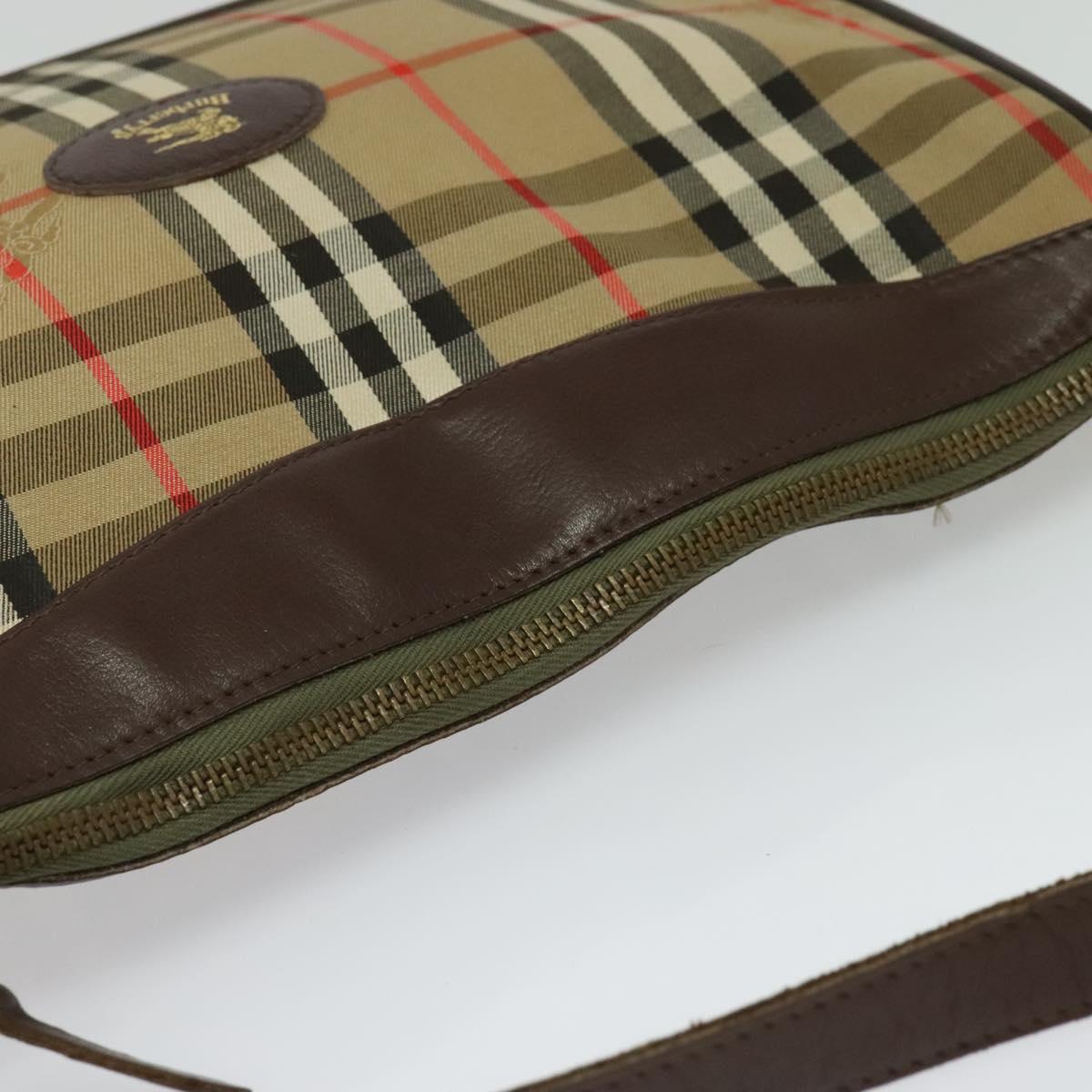 Burberrys Nova Check Shoulder Bag Canvas Beige Auth BA4043