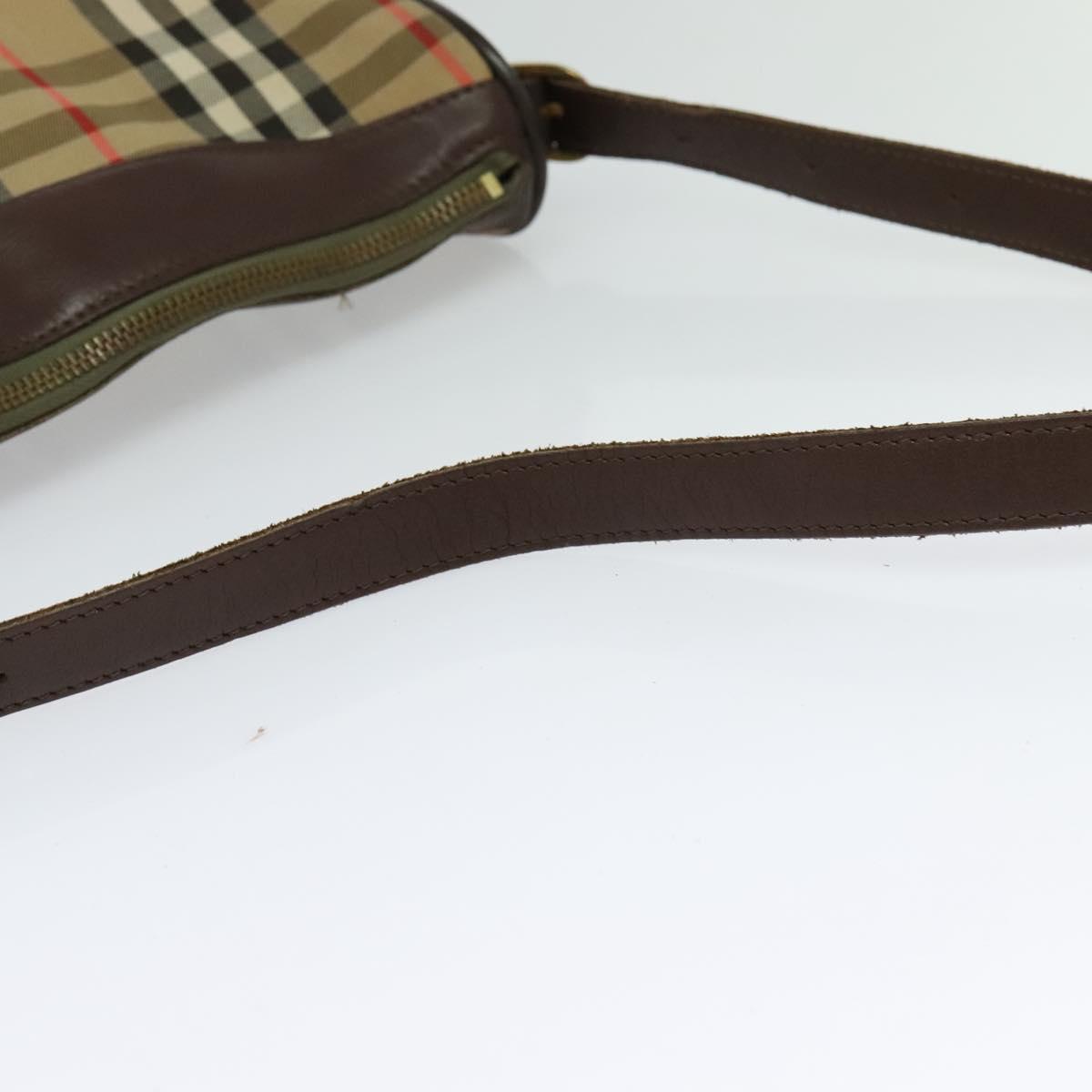 Burberrys Nova Check Shoulder Bag Canvas Beige Auth BA4043
