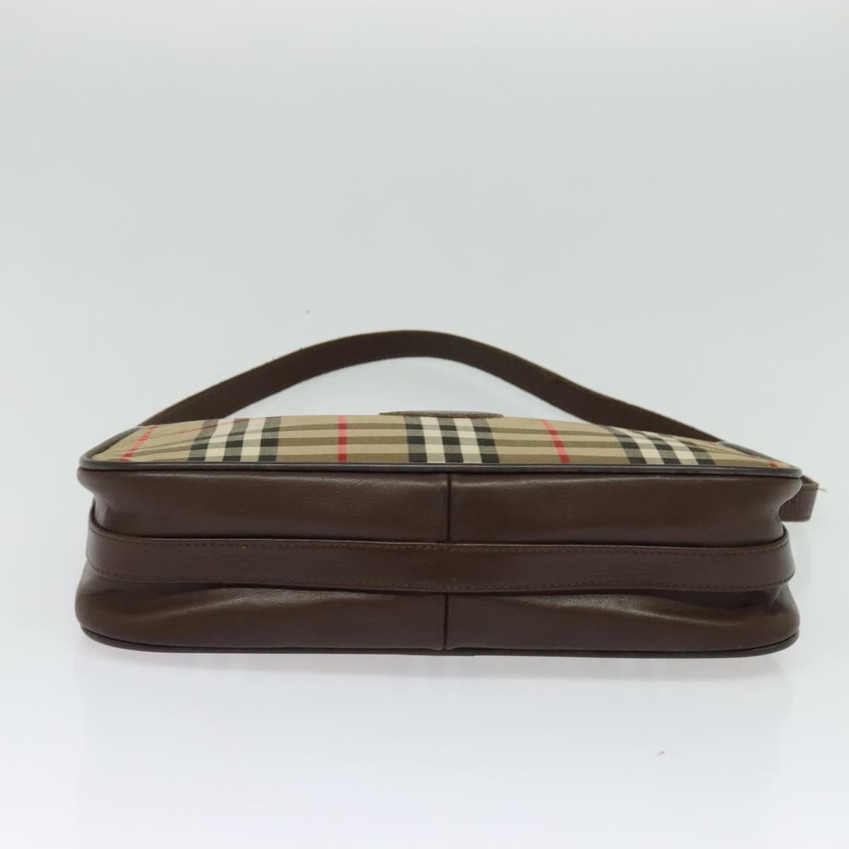 Burberrys Nova Check Shoulder Bag Canvas Beige Auth BA4043