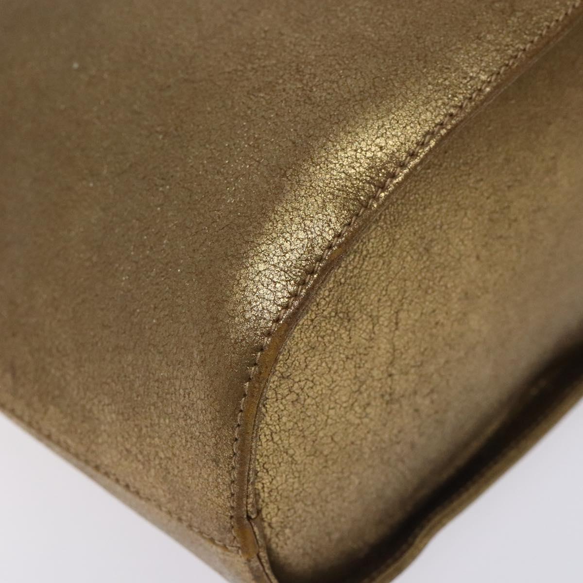 Salvatore Ferragamo Gancini Tote Bag Leather Gold Auth BA4052