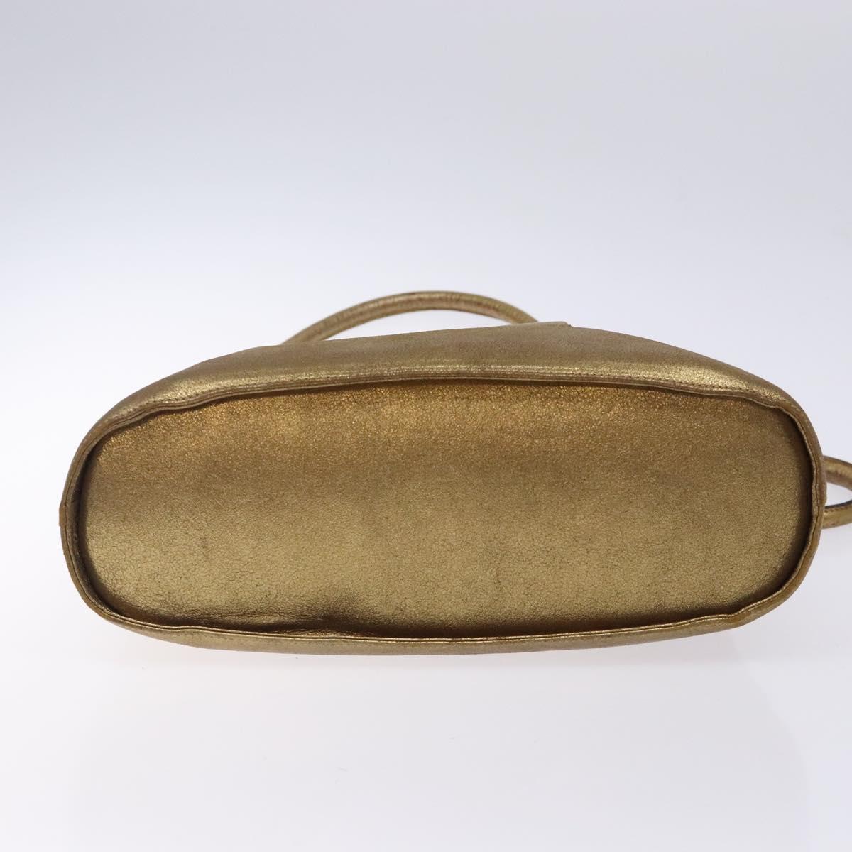 Salvatore Ferragamo Gancini Tote Bag Leather Gold Auth BA4052