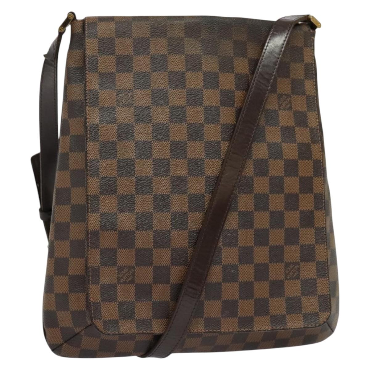 LOUIS VUITTON Damier Ebene Musette Shoulder Bag N51302 LV Auth BA4053