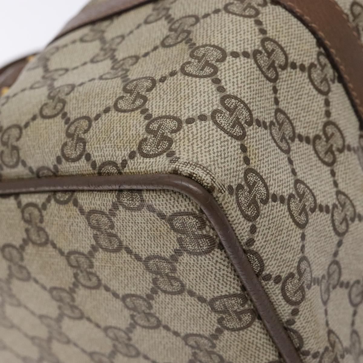 GUCCI GG Supreme Web Sherry Line Hand Bag PVC Beige Gold 39 02 007 Auth BA4056