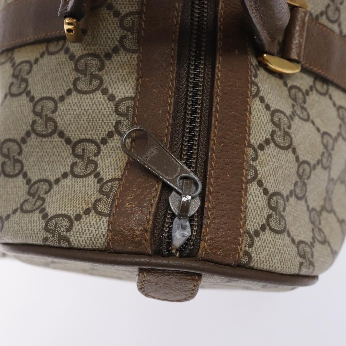 GUCCI GG Supreme Web Sherry Line Hand Bag PVC Beige Gold 39 02 007 Auth BA4056
