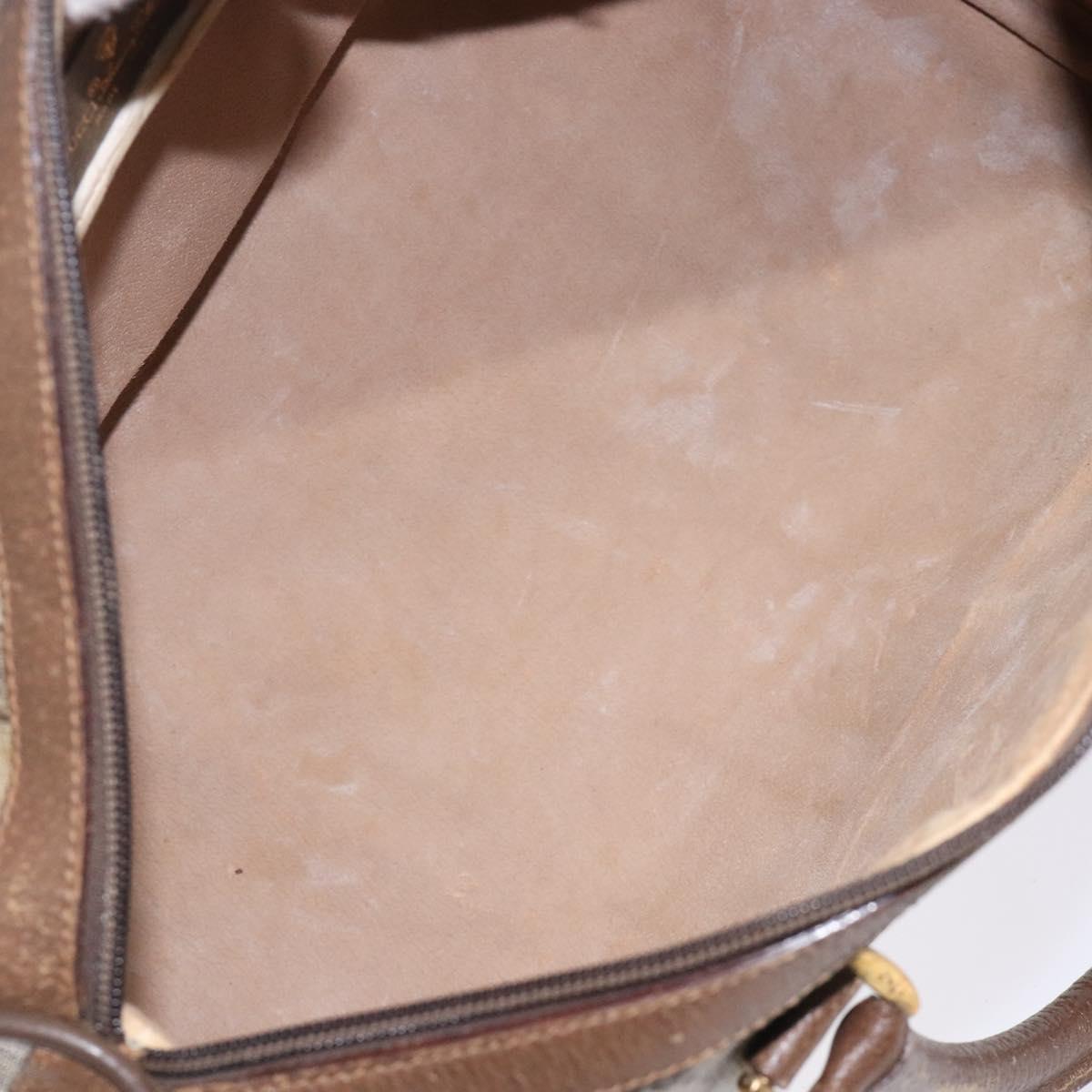 GUCCI GG Supreme Web Sherry Line Hand Bag PVC Beige Gold 39 02 007 Auth BA4056