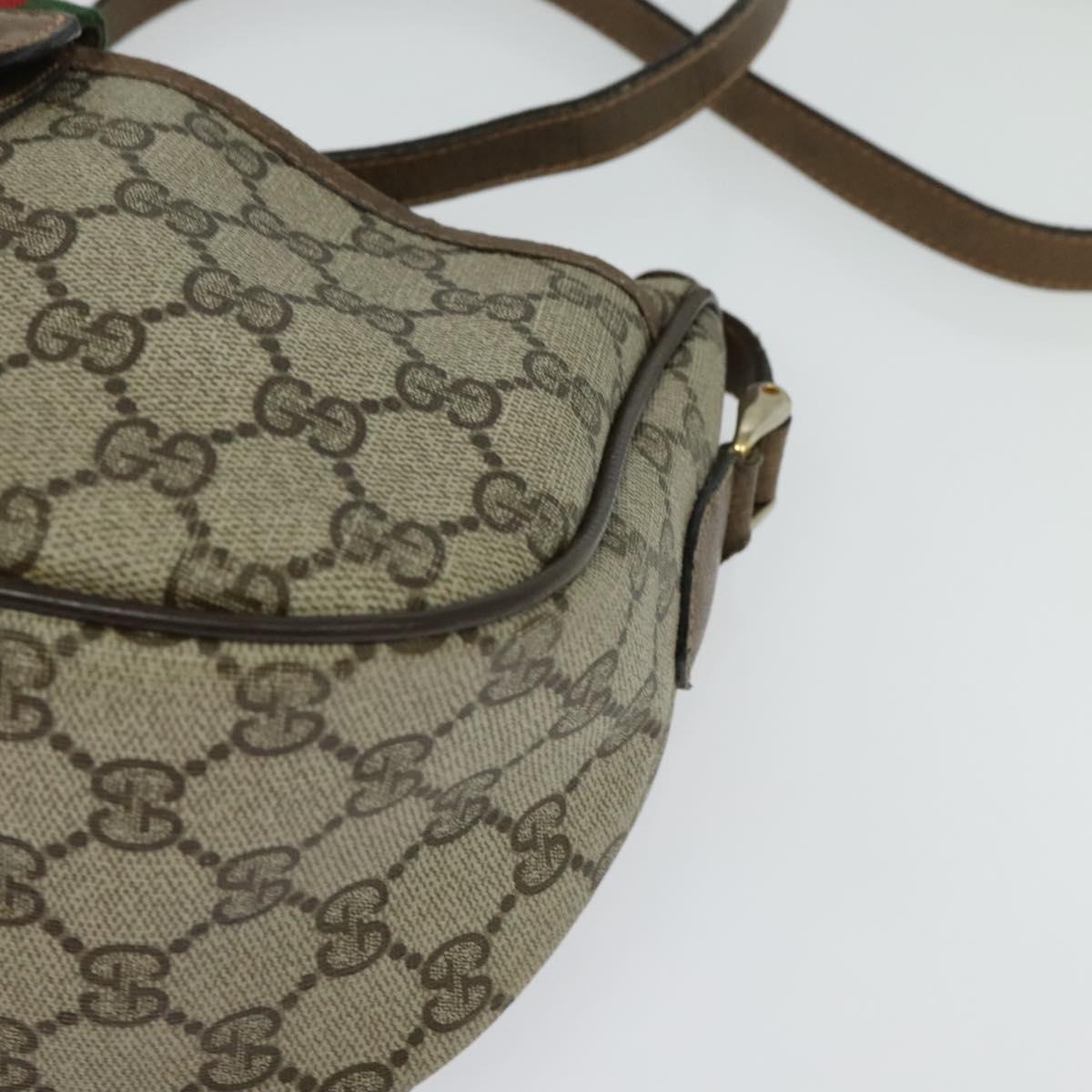 GUCCI GG Supreme Web Sherry Line Bag PVC Beige Gold 89 02 032 Auth BA4062
