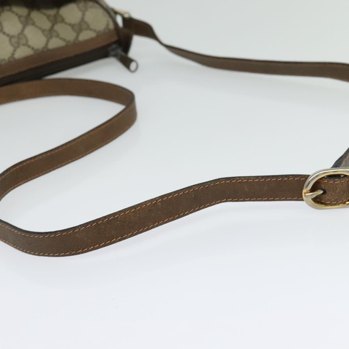 GUCCI GG Supreme Web Sherry Line Bag PVC Beige Gold 89 02 032 Auth BA4062