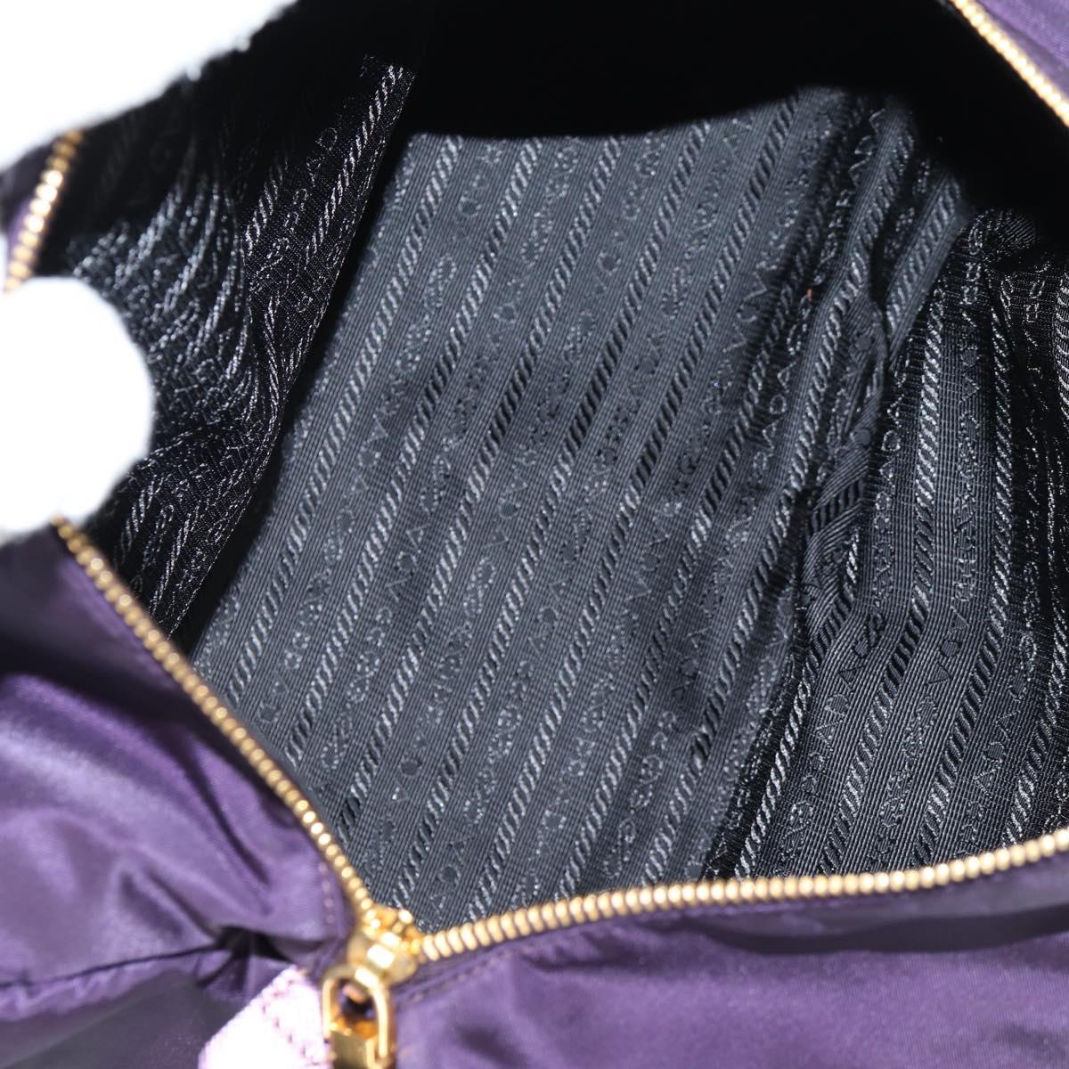 PRADA Shoulder Bag Nylon Purple Gold Auth BA4080V