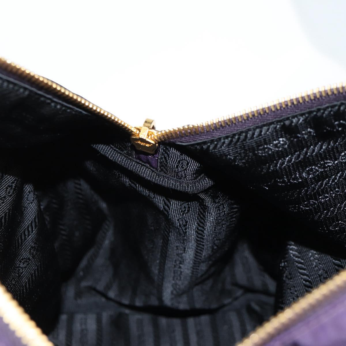 PRADA Shoulder Bag Nylon Purple Gold Auth BA4080V