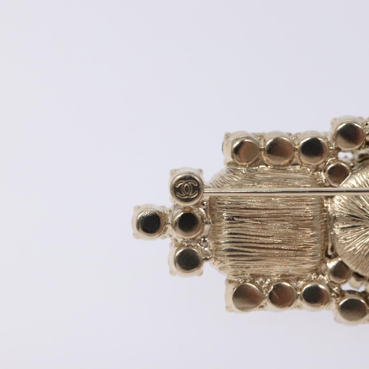 CHANEL COCO Mark Brooch metal Black CC Auth BA4085M