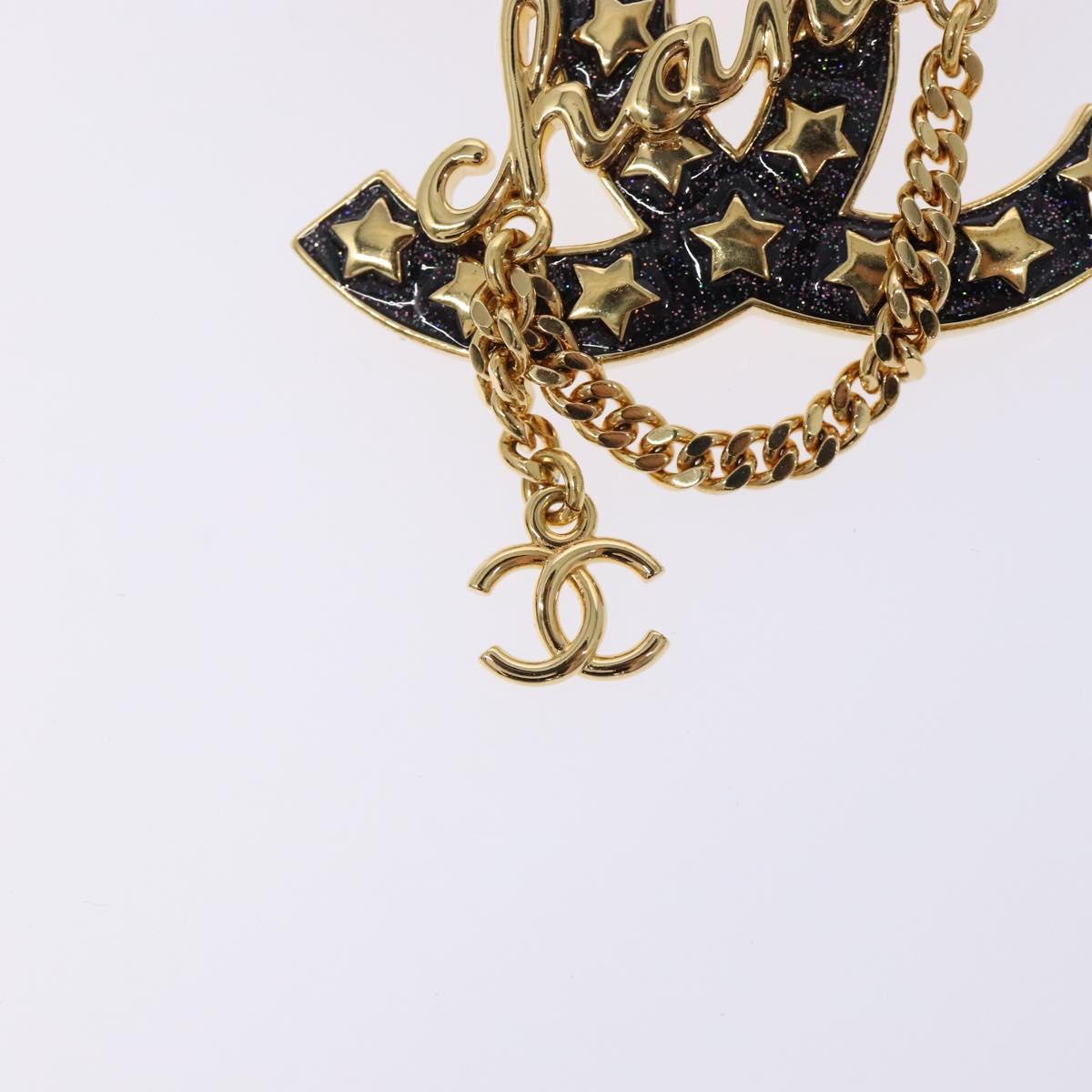 CHANEL COCO Mark Brooch metal Gold CC Auth BA4087M