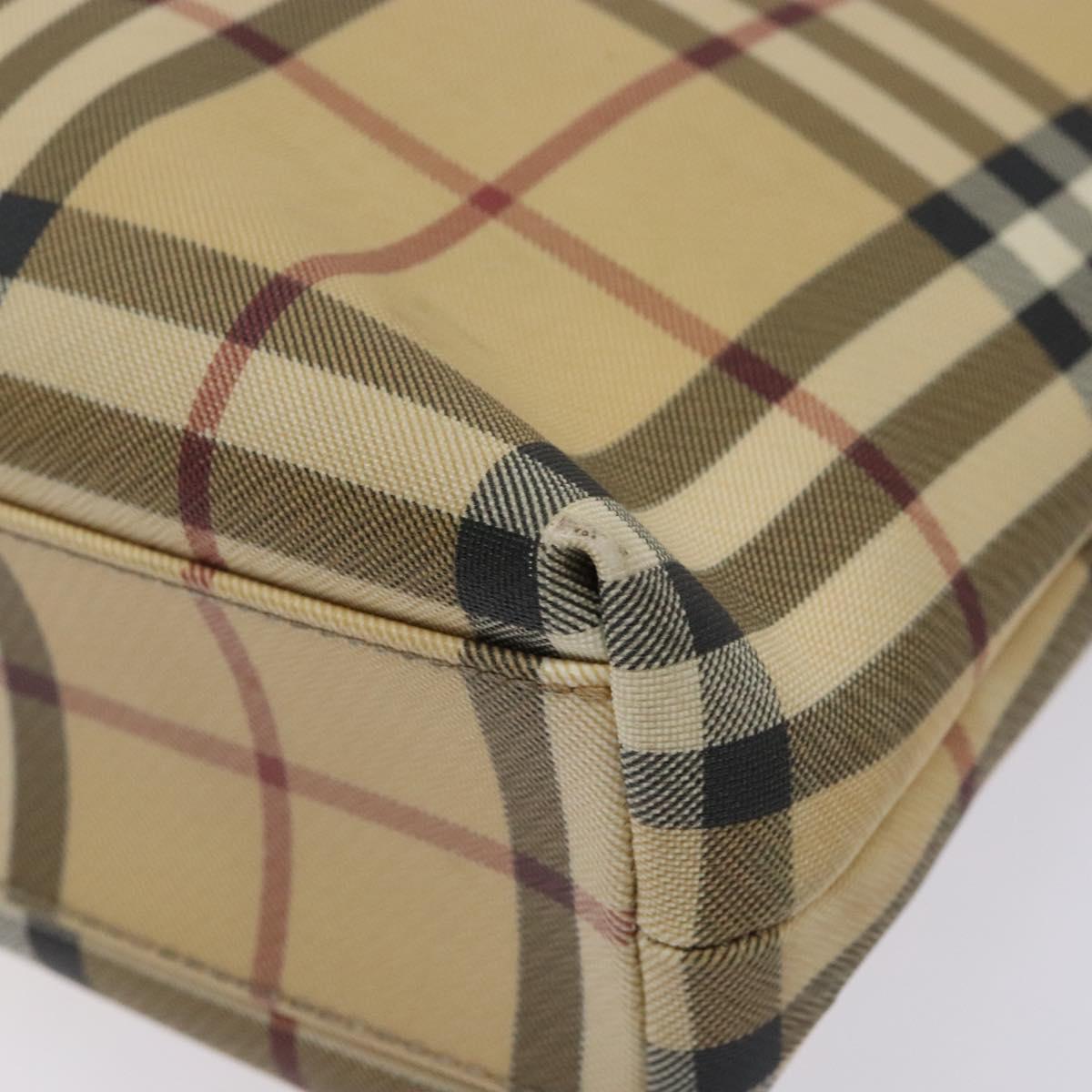 BURBERRY Nova Check Tote Bag PVC Beige Auth BA4094