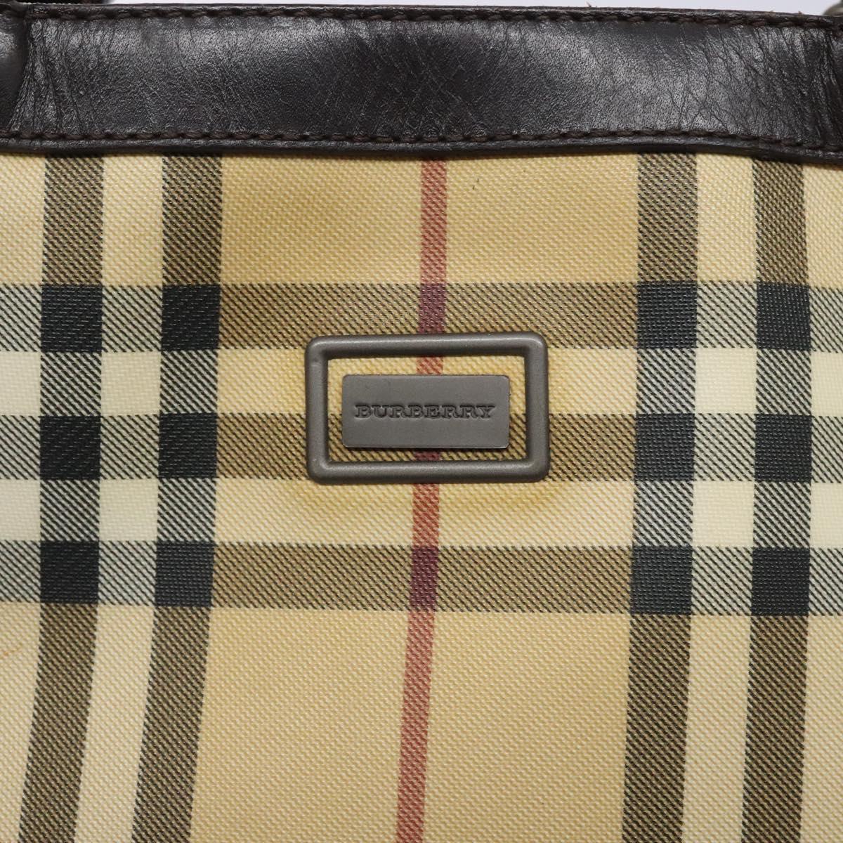 BURBERRY Nova Check Tote Bag PVC Beige Auth BA4094