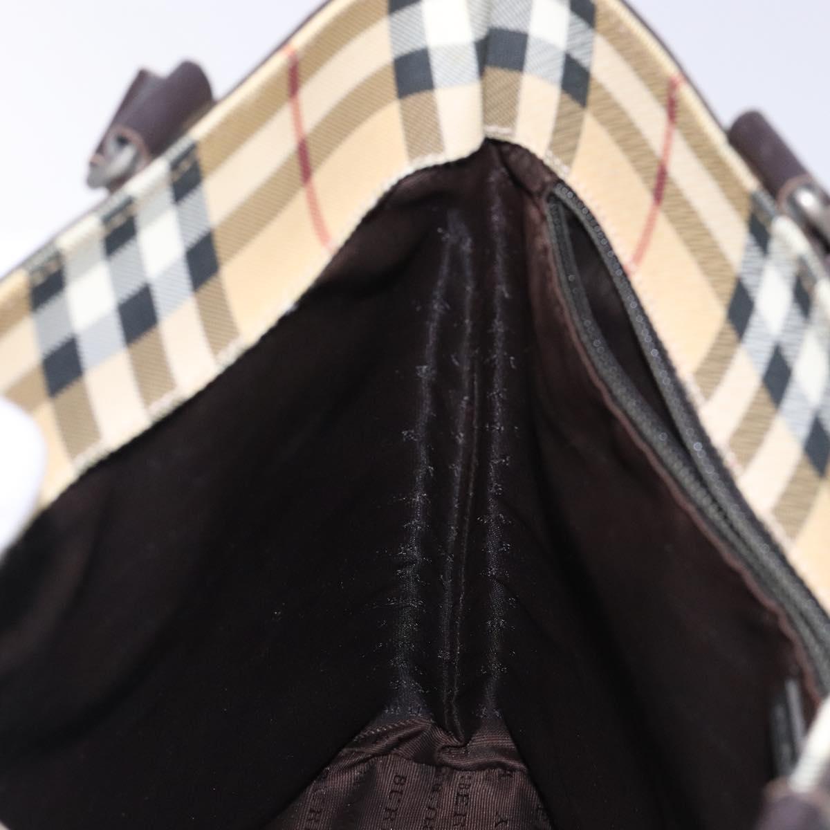 BURBERRY Nova Check Tote Bag PVC Beige Auth BA4094