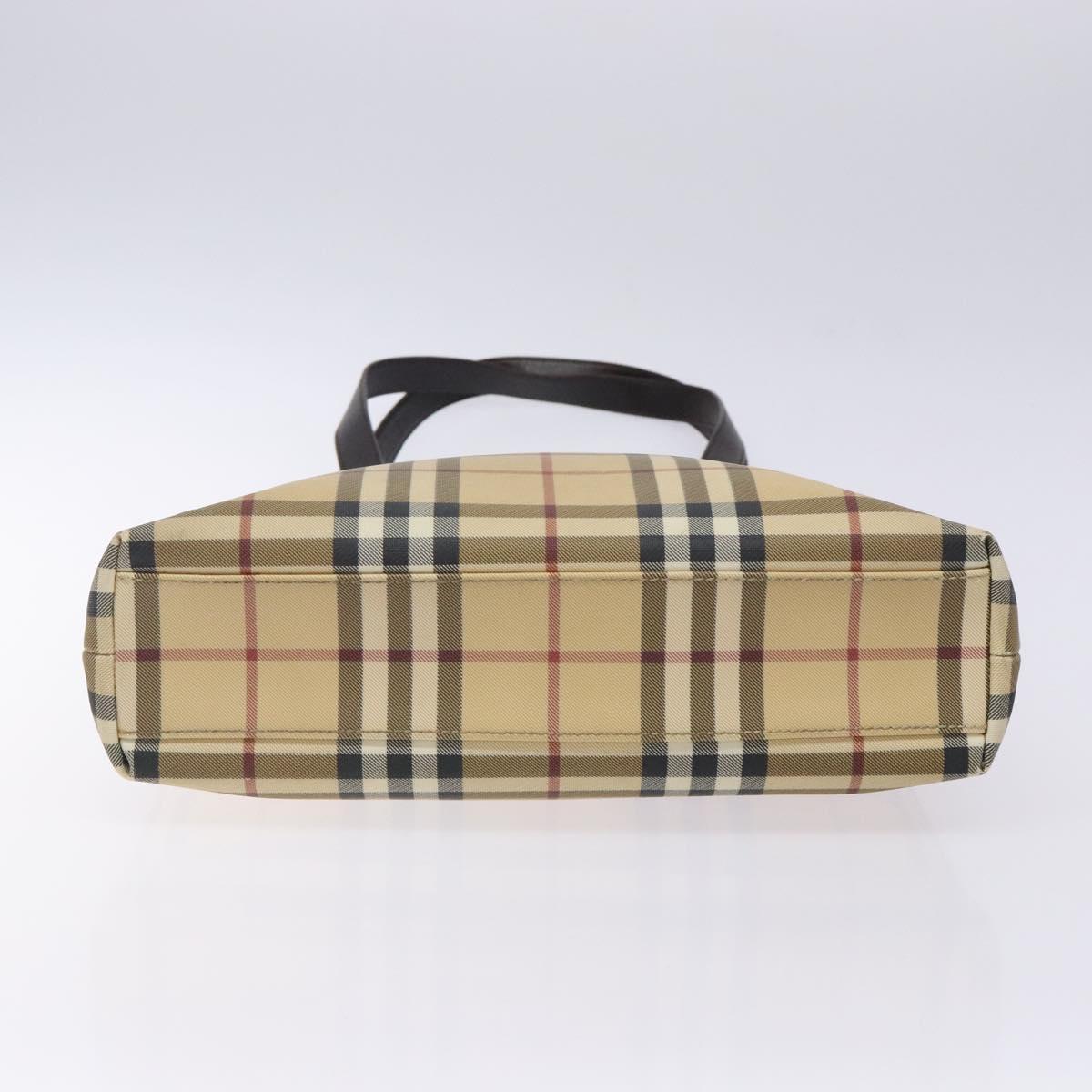 BURBERRY Nova Check Tote Bag PVC Beige Auth BA4094
