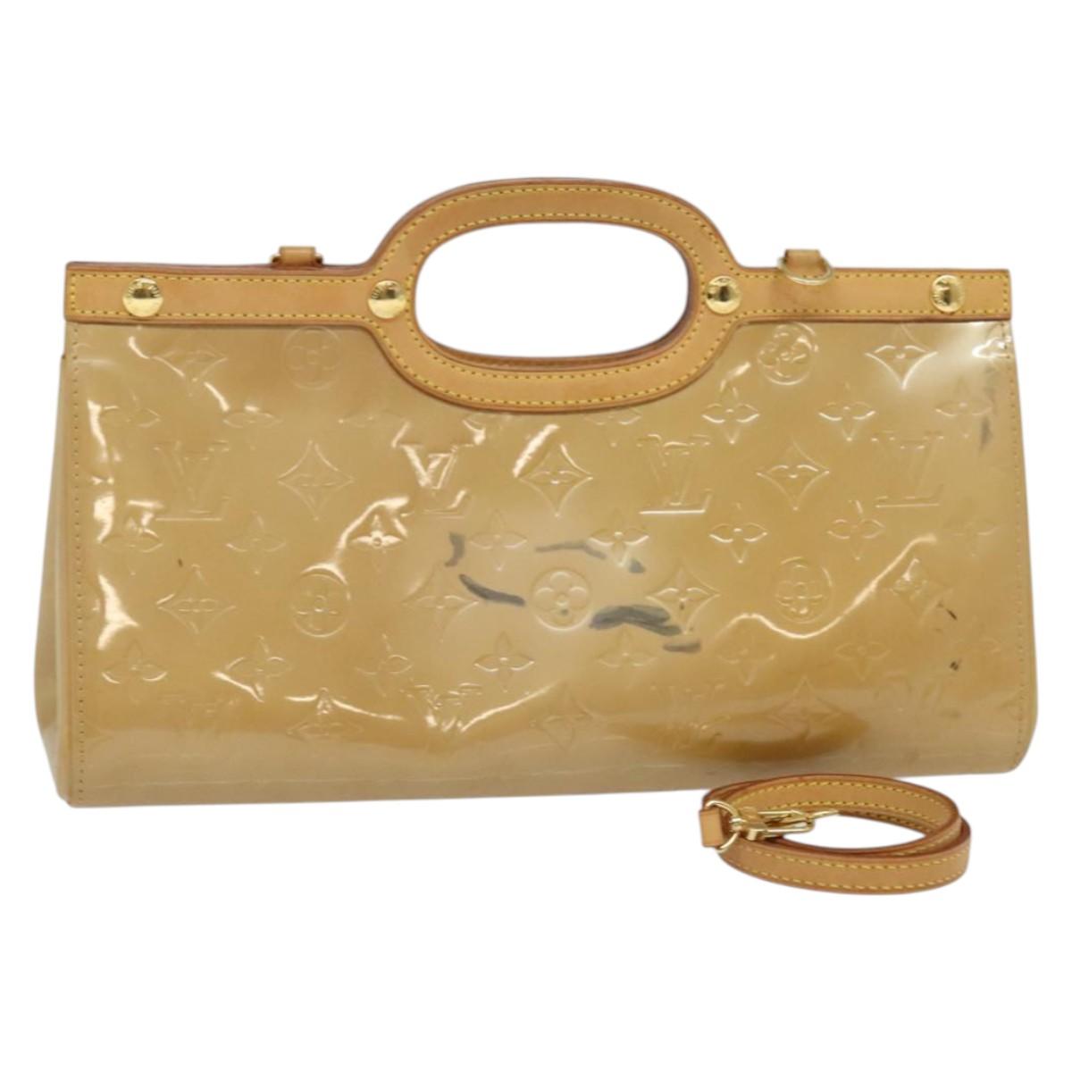 LOUIS VUITTON Monogram Vernis Roxbury Drive Hand Bag Noisette M91372 Auth BA4113