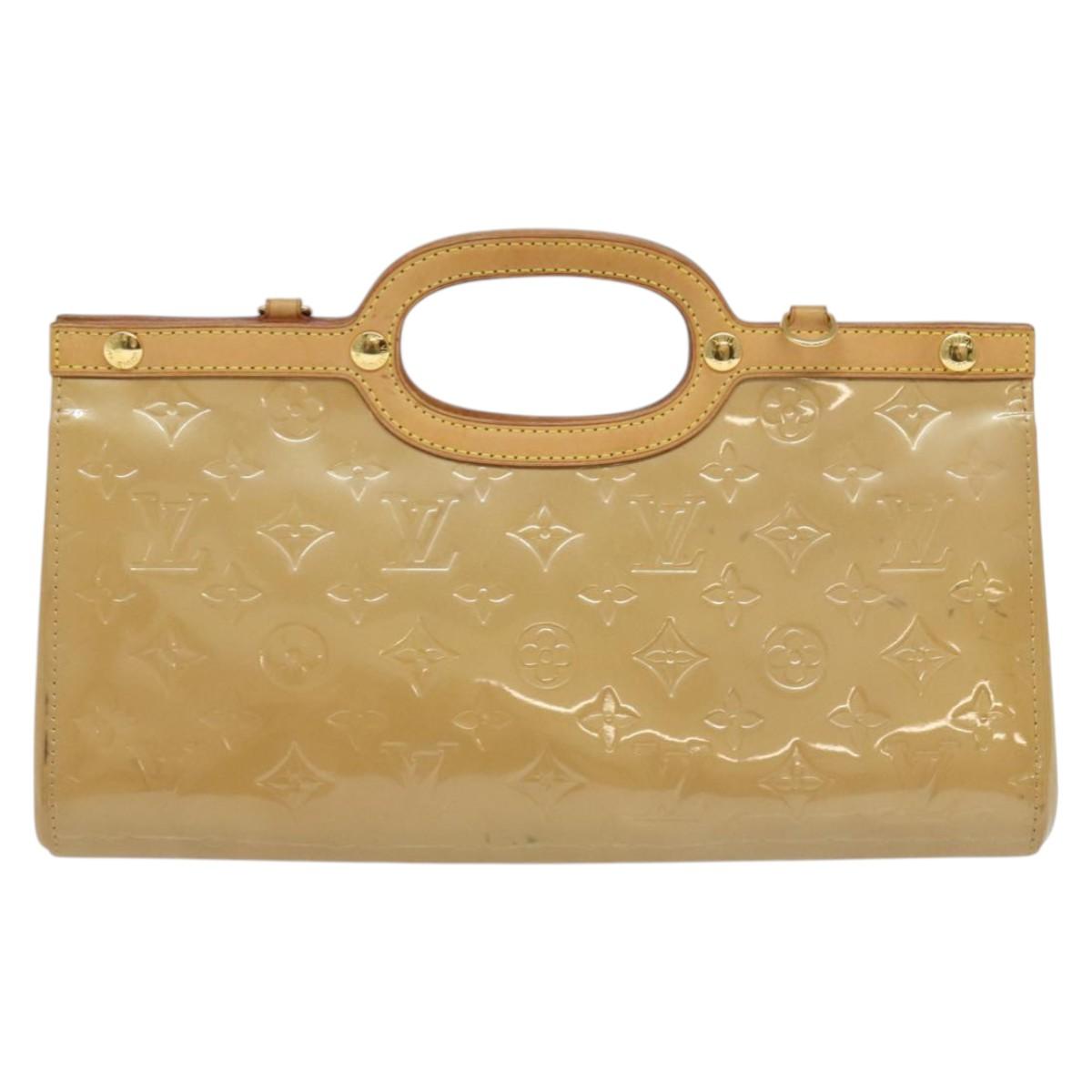 LOUIS VUITTON Monogram Vernis Roxbury Drive Hand Bag Noisette M91372 Auth BA4113