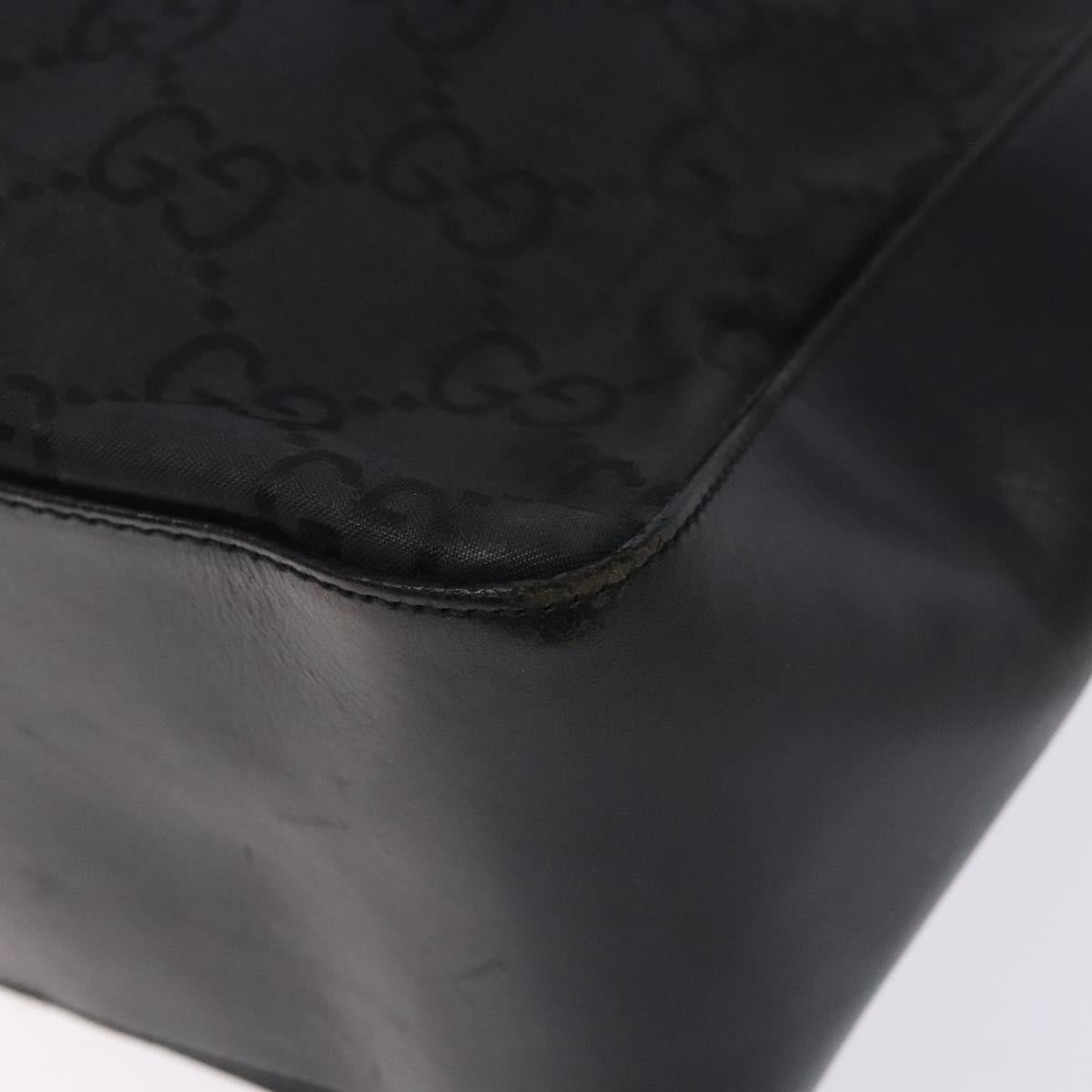GUCCI GG Canvas Shoulder Bag Nylon Black Silver 001 3766 Auth BA4115