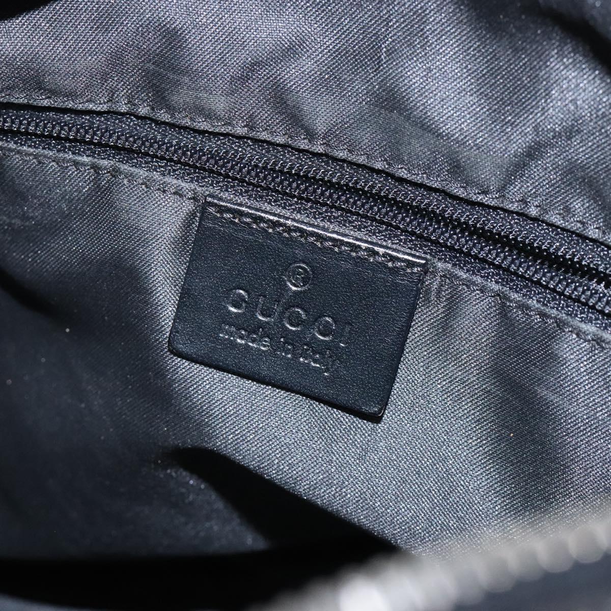 GUCCI GG Canvas Shoulder Bag Nylon Black Silver 001 3766 Auth BA4115
