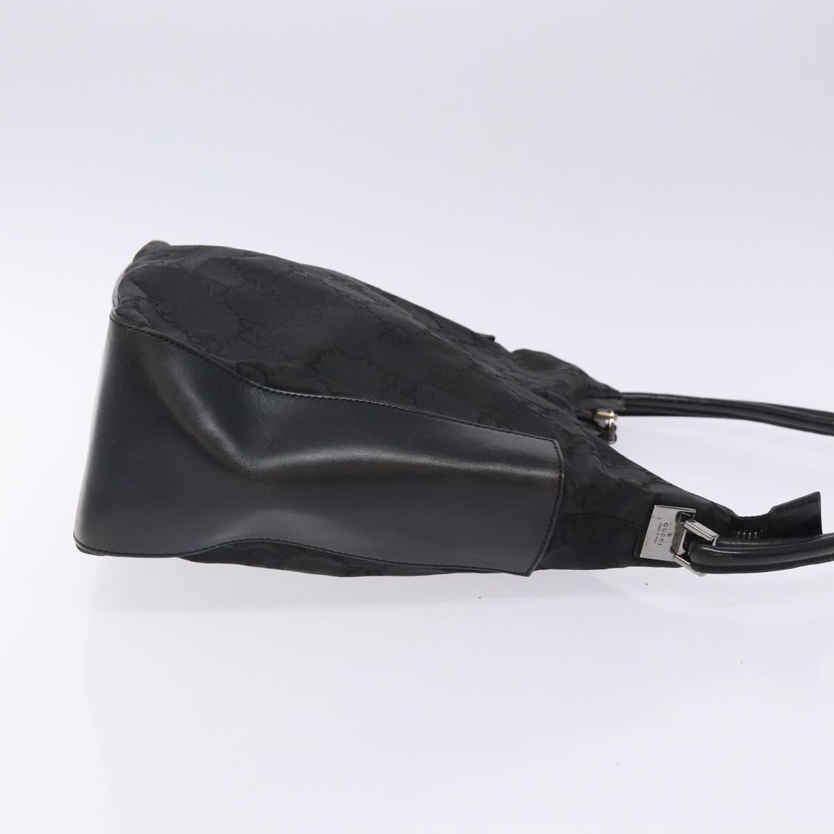 GUCCI GG Canvas Shoulder Bag Nylon Black Silver 001 3766 Auth BA4115