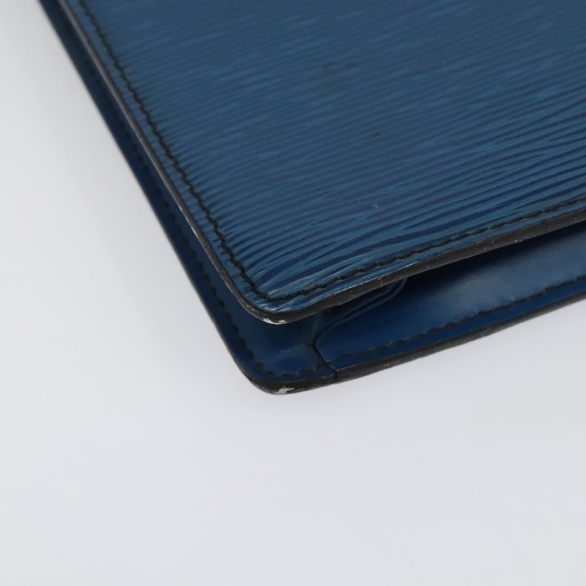 LOUIS VUITTON Epi Porte Documents Bandouliere Bag Toledo Blue LV Auth BA4126