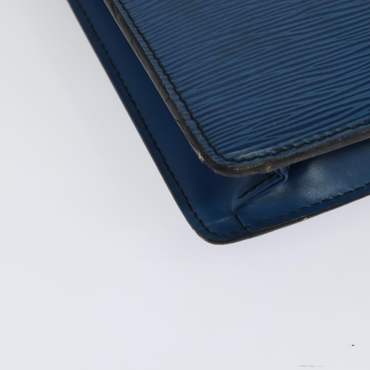 LOUIS VUITTON Epi Porte Documents Bandouliere Bag Toledo Blue LV Auth BA4126