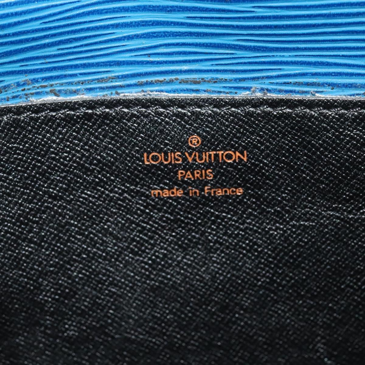 LOUIS VUITTON Epi Porte Documents Bandouliere Bag Toledo Blue LV Auth BA4126