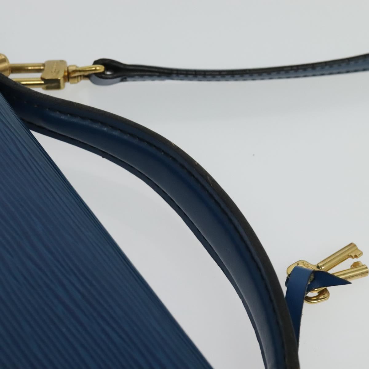 LOUIS VUITTON Epi Porte Documents Bandouliere Bag Toledo Blue LV Auth BA4126