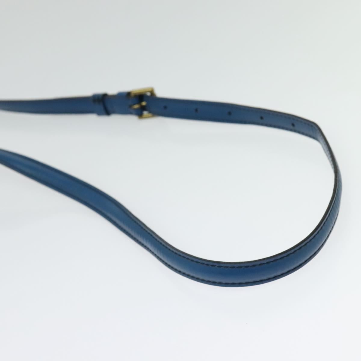 LOUIS VUITTON Epi Porte Documents Bandouliere Bag Toledo Blue LV Auth BA4126