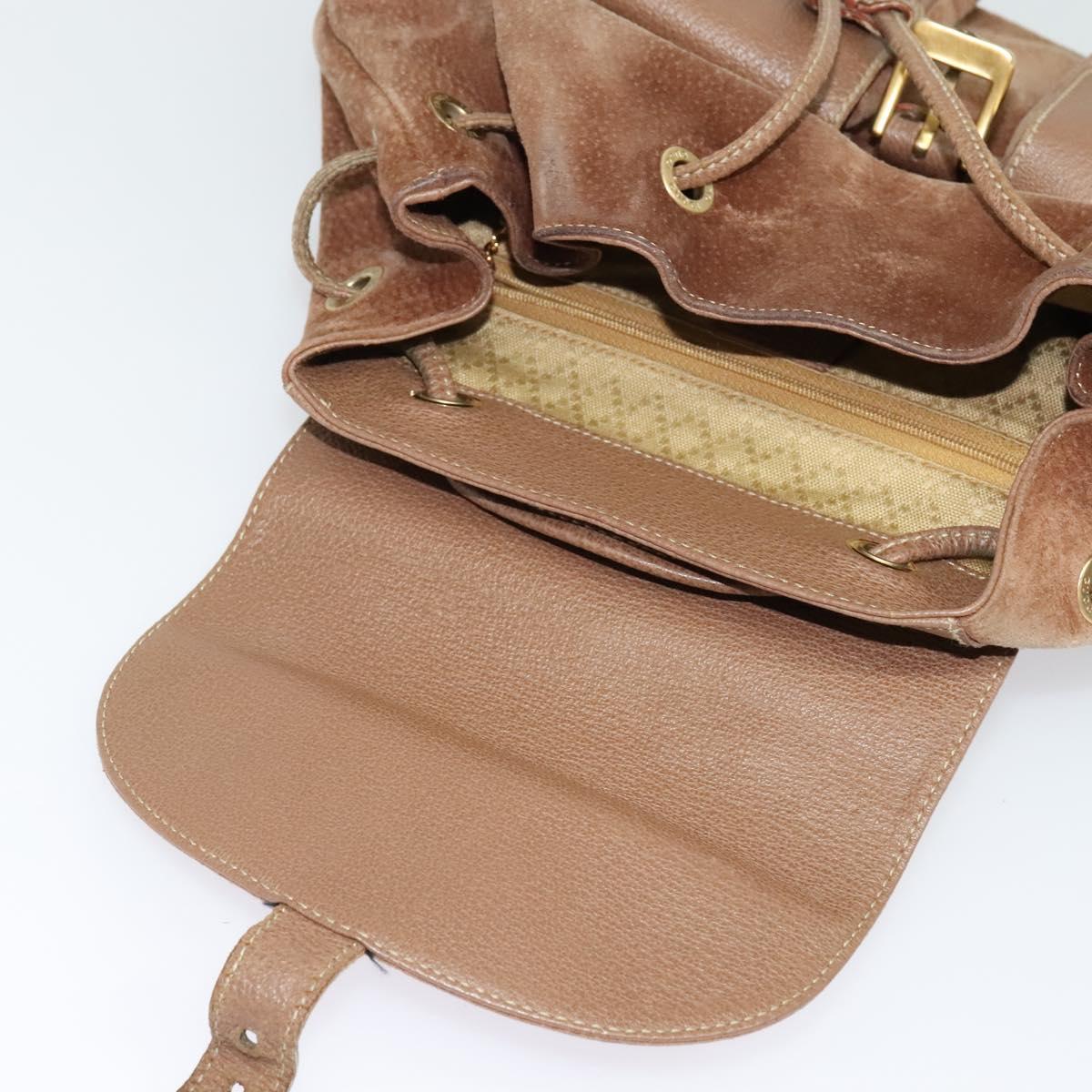 GUCCI Bamboo Backpack Suede Brown Gold 003 2058 0016 Auth BA4131