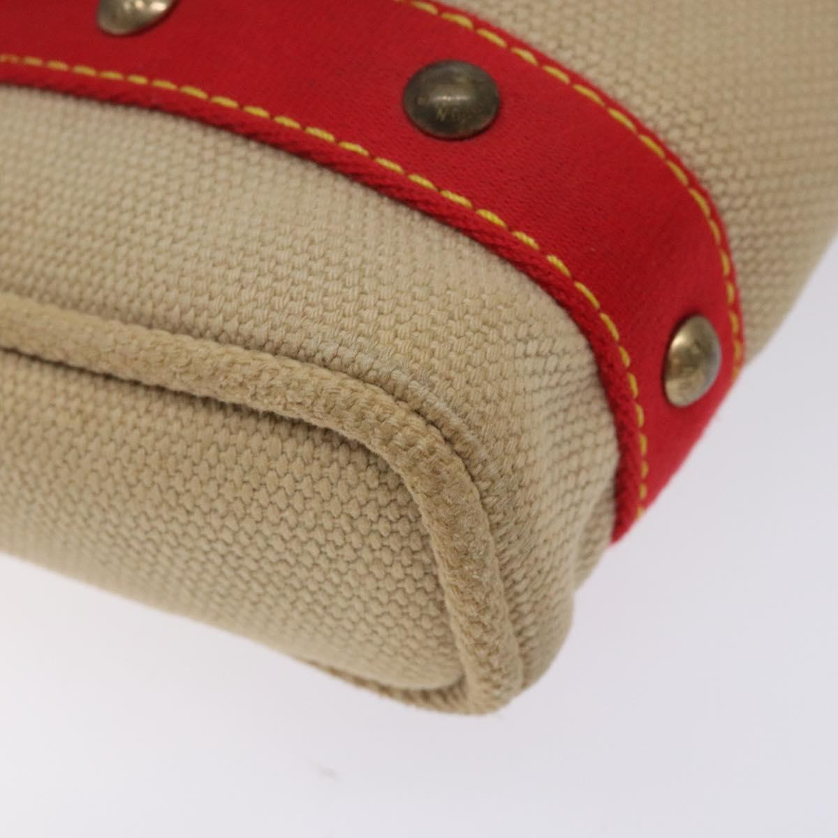 LOUIS VUITTON Antigua Cabas PM Hand Bag Red Beige M40038 LV Auth BA4135