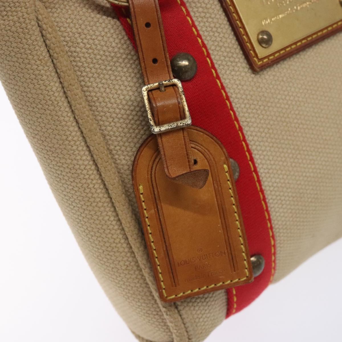LOUIS VUITTON Antigua Cabas PM Hand Bag Red Beige M40038 LV Auth BA4135