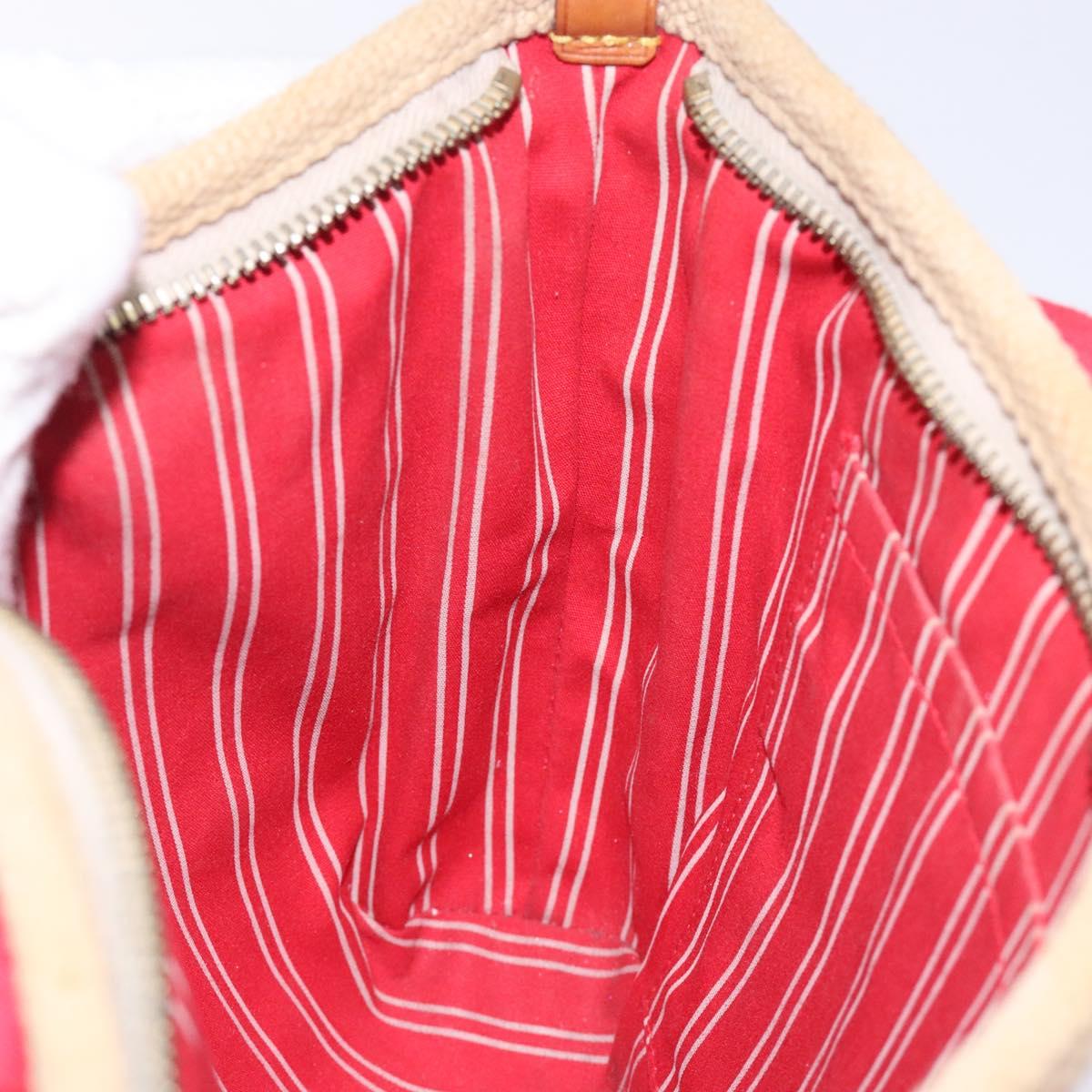 LOUIS VUITTON Antigua Cabas PM Hand Bag Red Beige M40038 LV Auth BA4135