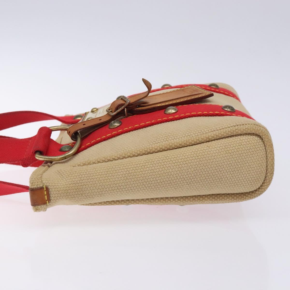 LOUIS VUITTON Antigua Cabas PM Hand Bag Red Beige M40038 LV Auth BA4135