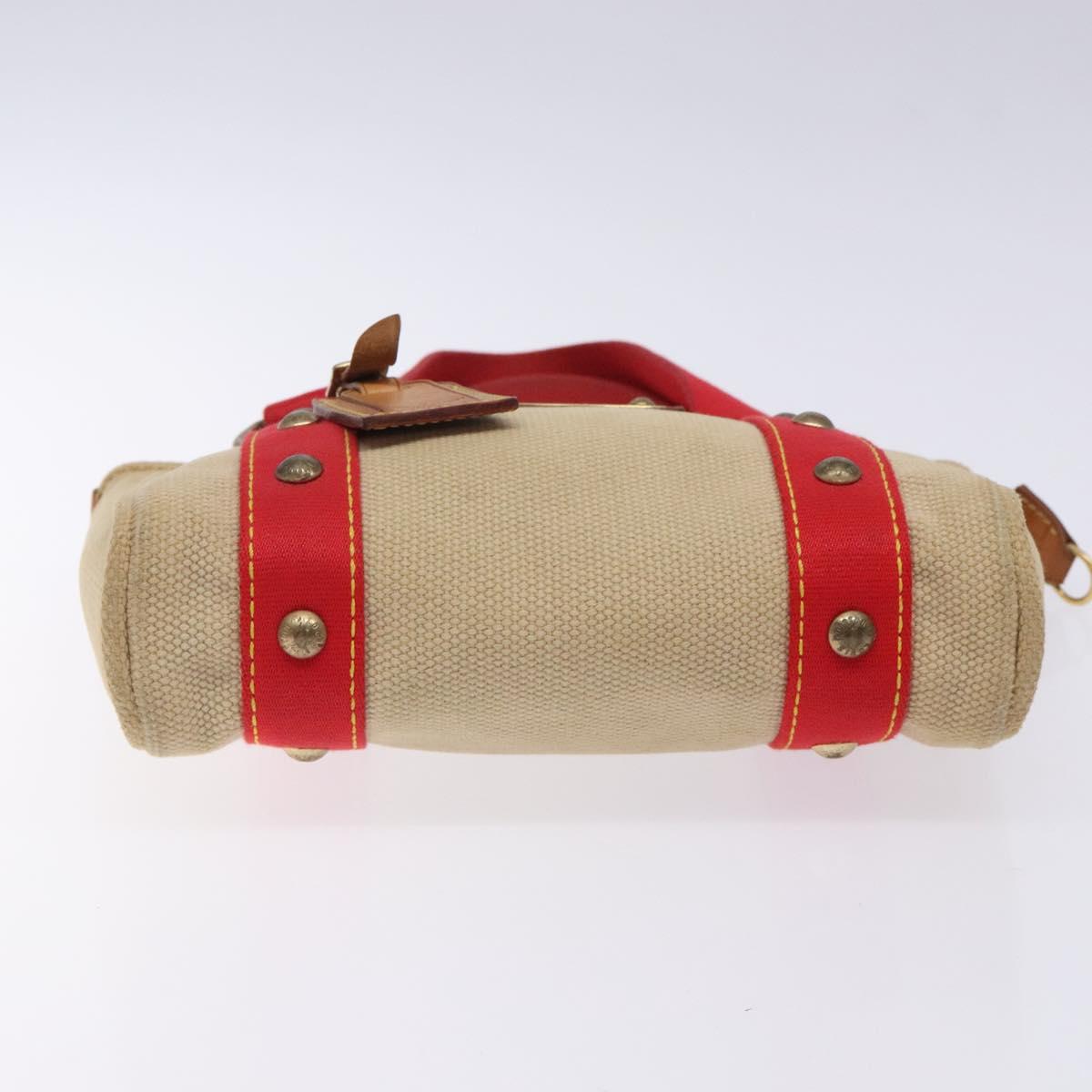 LOUIS VUITTON Antigua Cabas PM Hand Bag Red Beige M40038 LV Auth BA4135