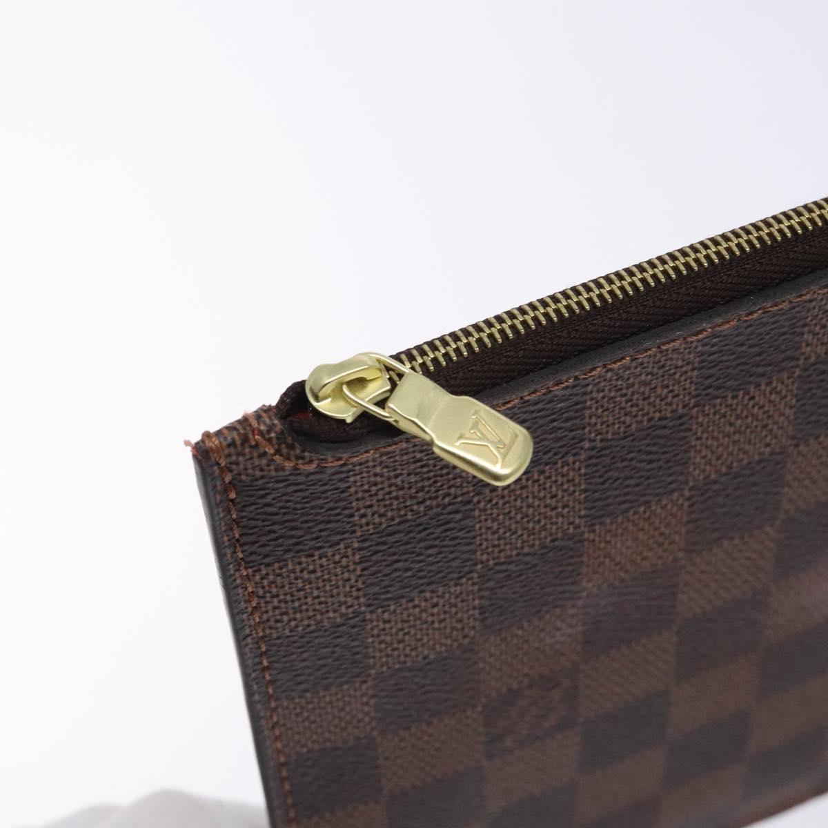 LOUIS VUITTON Damier Ebene Neverfull MM Pouch Accessory Pouch LV Auth BA4153