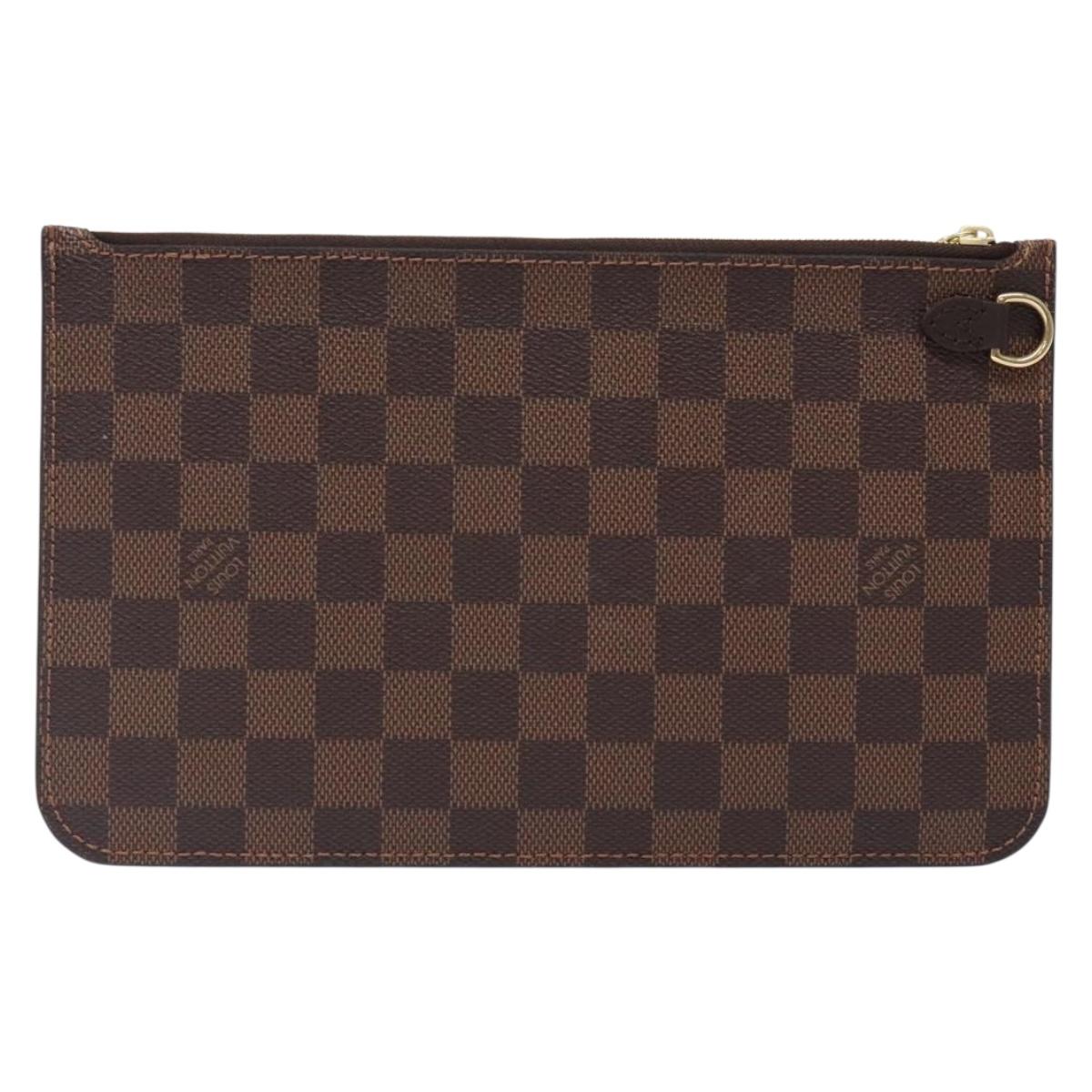 LOUIS VUITTON Damier Ebene Neverfull MM Pouch Accessory Pouch LV Auth BA4153