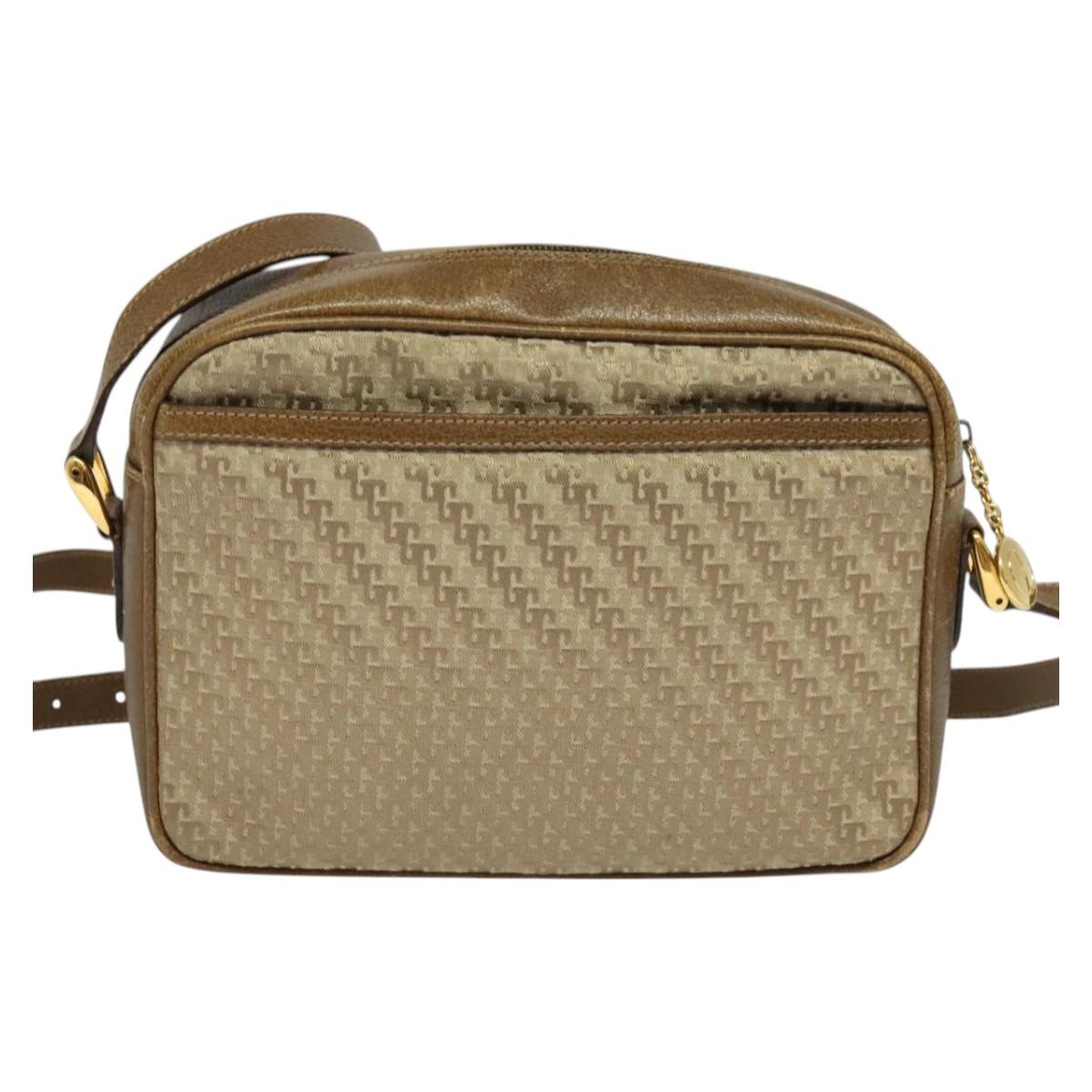 GUCCI Shoulder Bag Canvas Beige Gold 007 115 0162 Auth BA4154