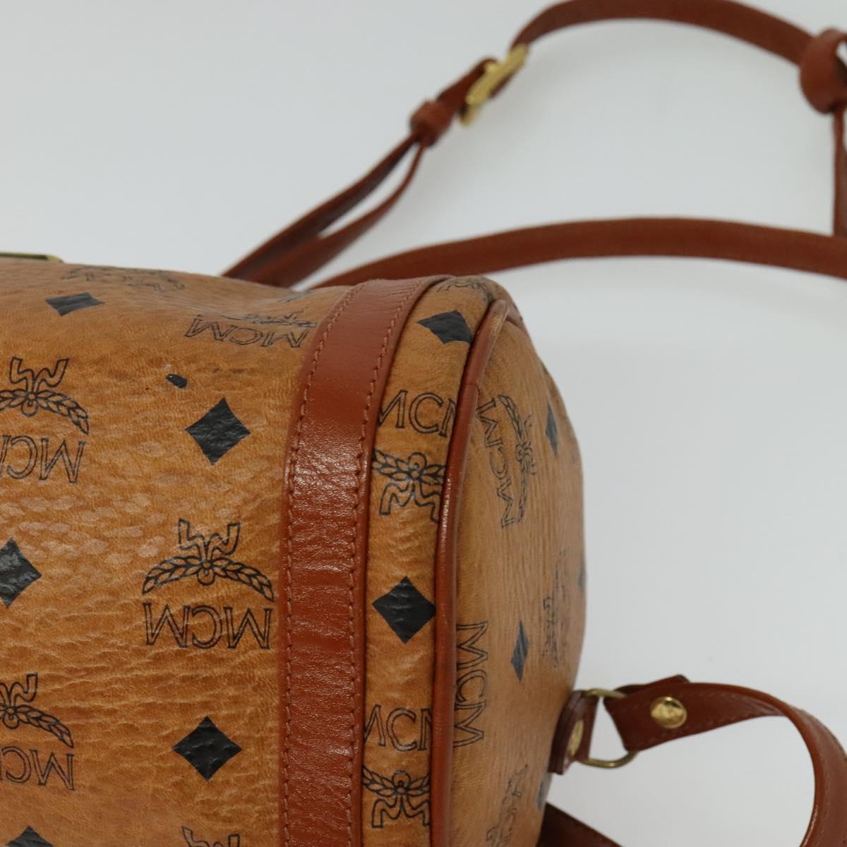 MCM Logogram Vicetos Shoulder Bag PVC Leather Brown Gold Auth BA4155