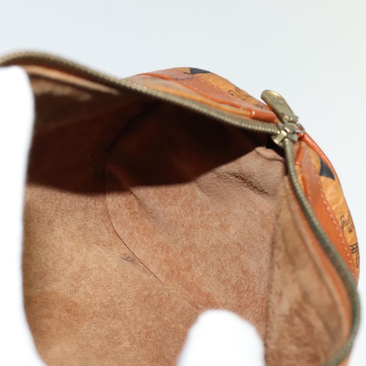 MCM Logogram Vicetos Shoulder Bag PVC Leather Brown Gold Auth BA4155