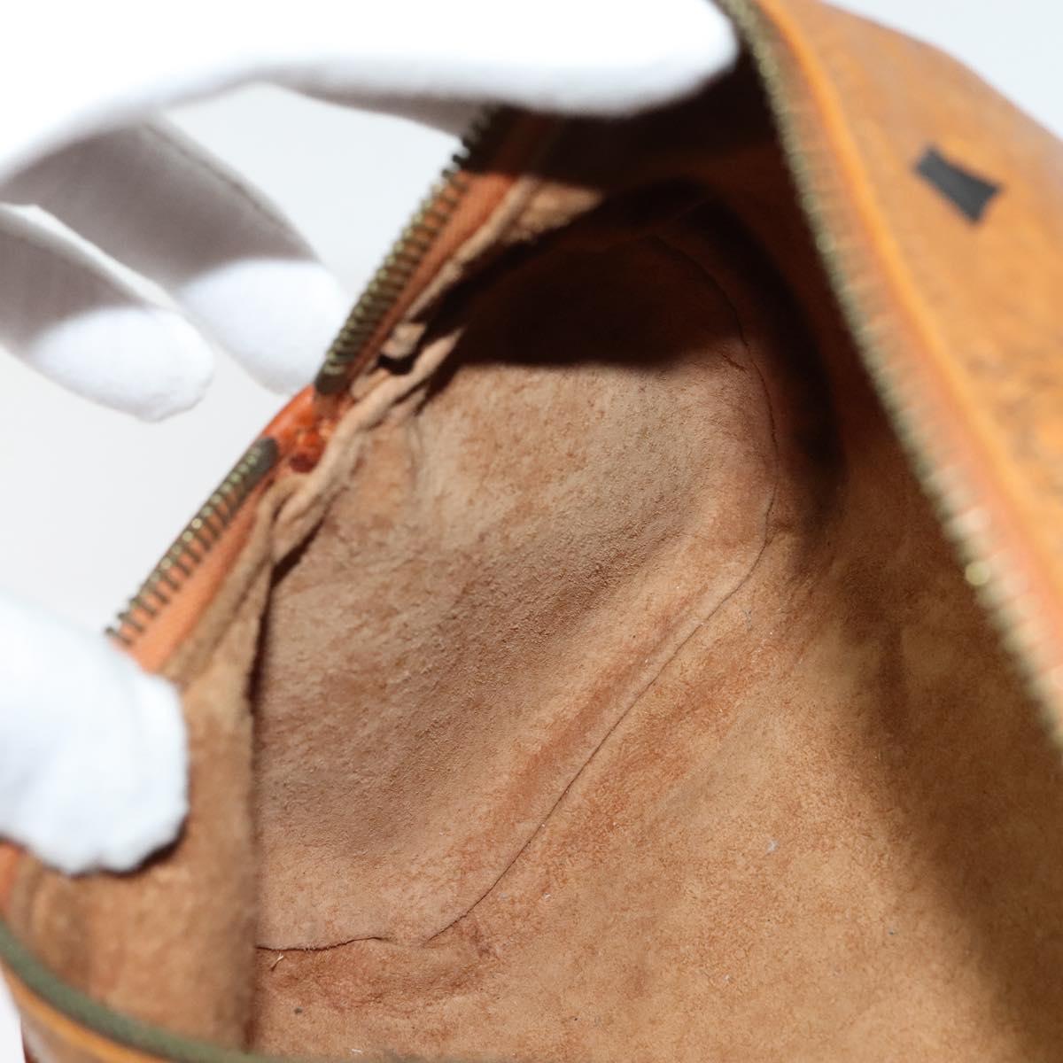 MCM Logogram Vicetos Shoulder Bag PVC Leather Brown Gold Auth BA4155