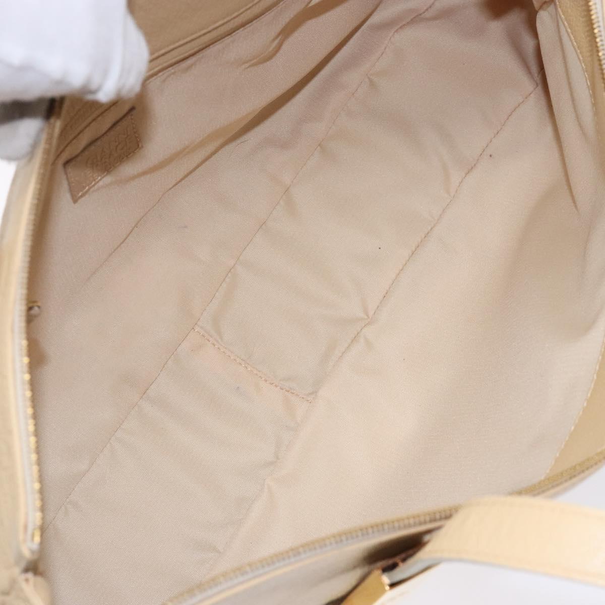 Gianni Versace Shoulder Bag Leather Beige Gold Auth BA4159