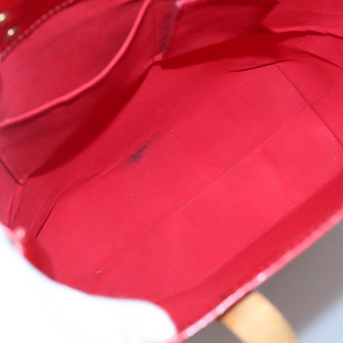 LOUIS VUITTON Monogram Vernis Reade MM Hand Bag Red Rouge M91086 LV Auth BA4169