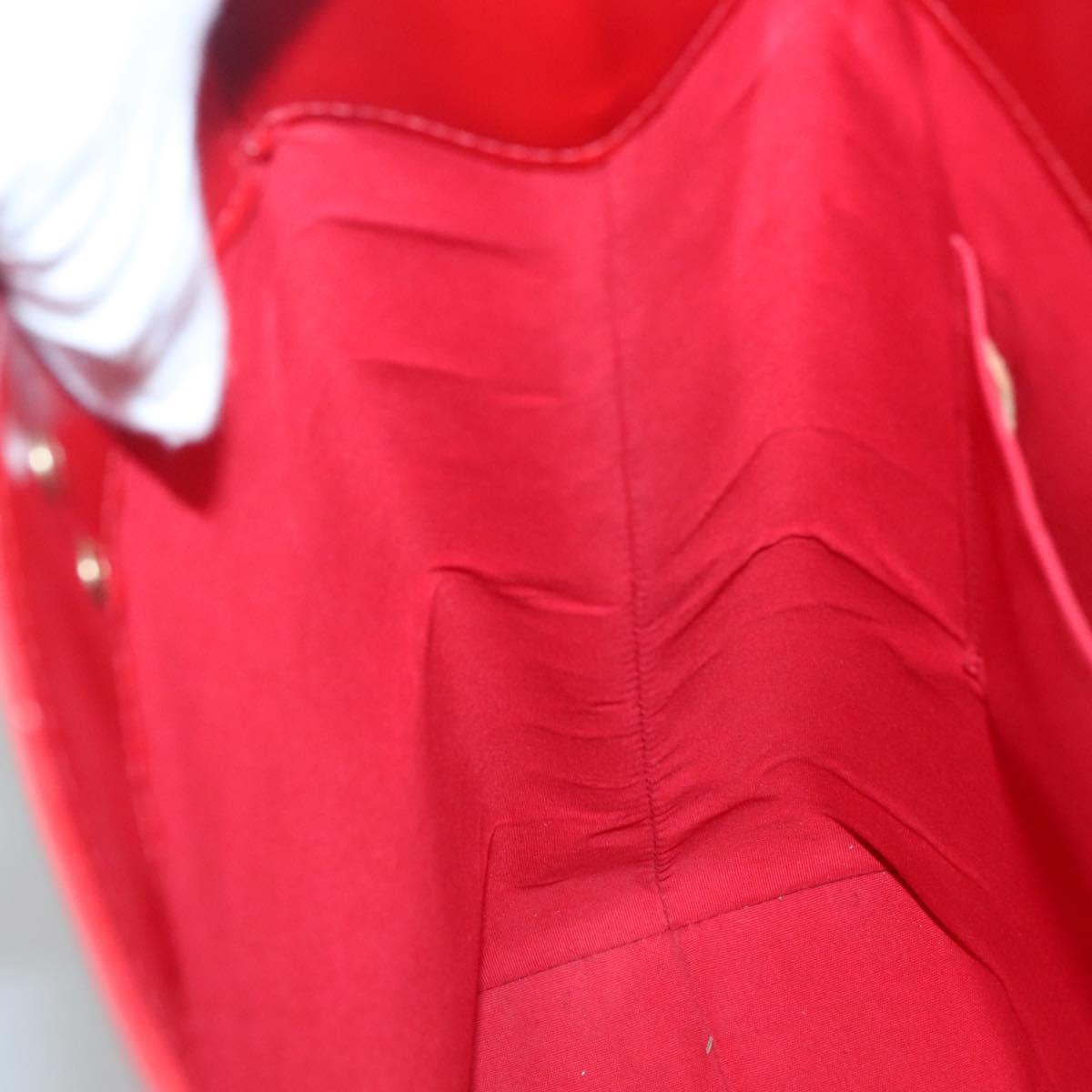 LOUIS VUITTON Monogram Vernis Reade MM Hand Bag Red Rouge M91086 LV Auth BA4169