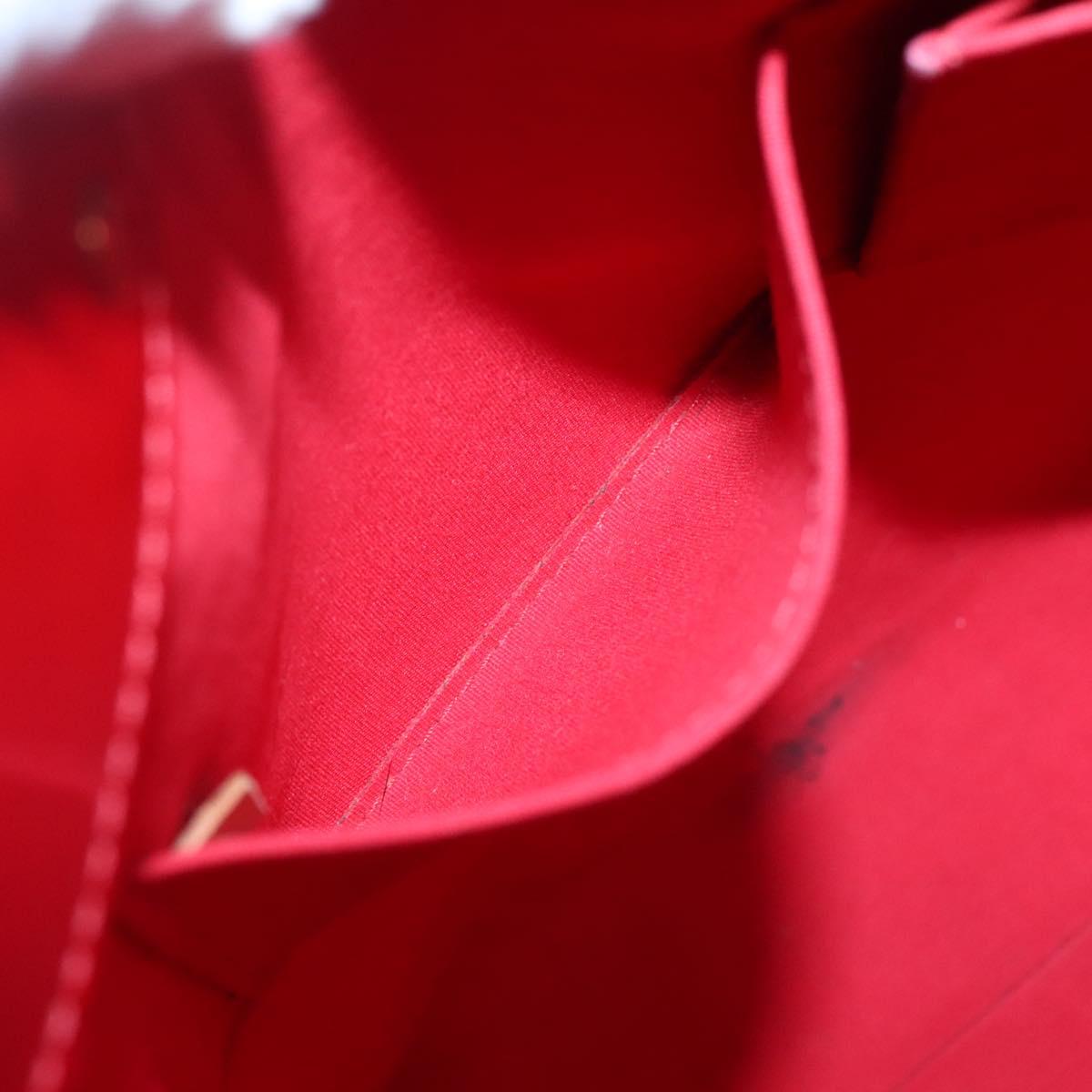 LOUIS VUITTON Monogram Vernis Reade MM Hand Bag Red Rouge M91086 LV Auth BA4169