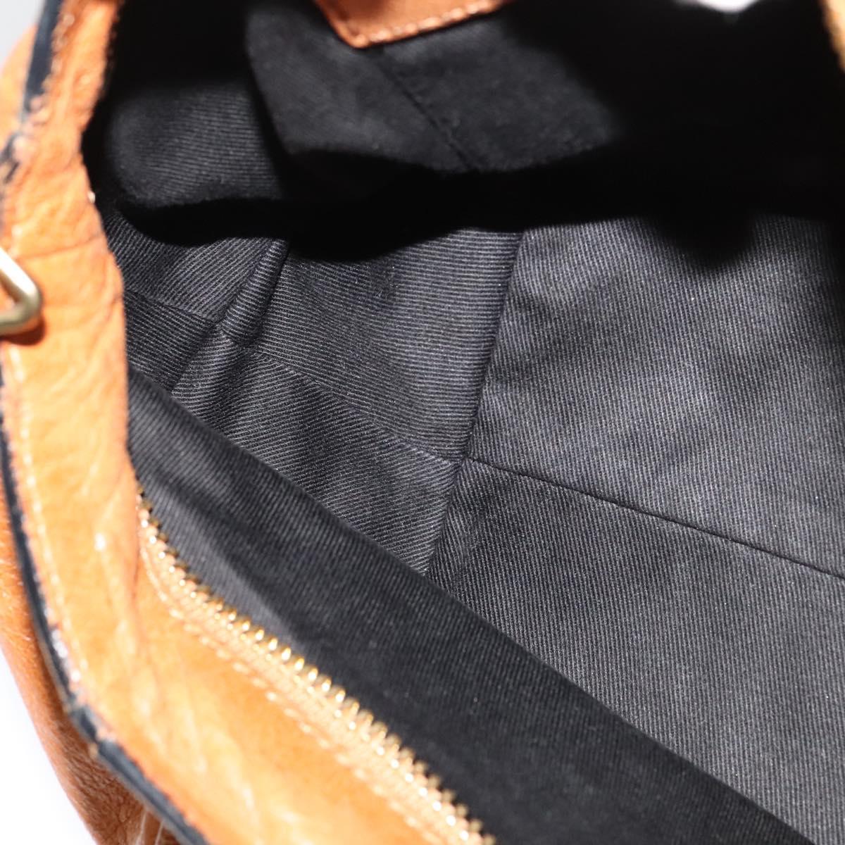 Chloe Etel Hand Bag Leather 2way Brown Gold Auth BA4185