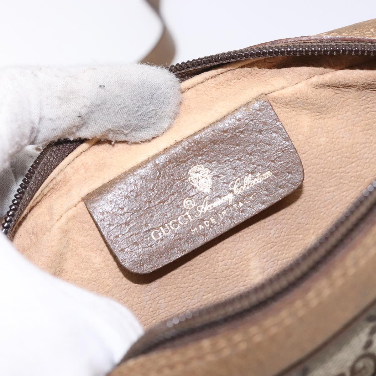 GUCCI GG Supreme Web Sherry Line Bag PVC Beige Gold 116 02 089 Auth BA4187